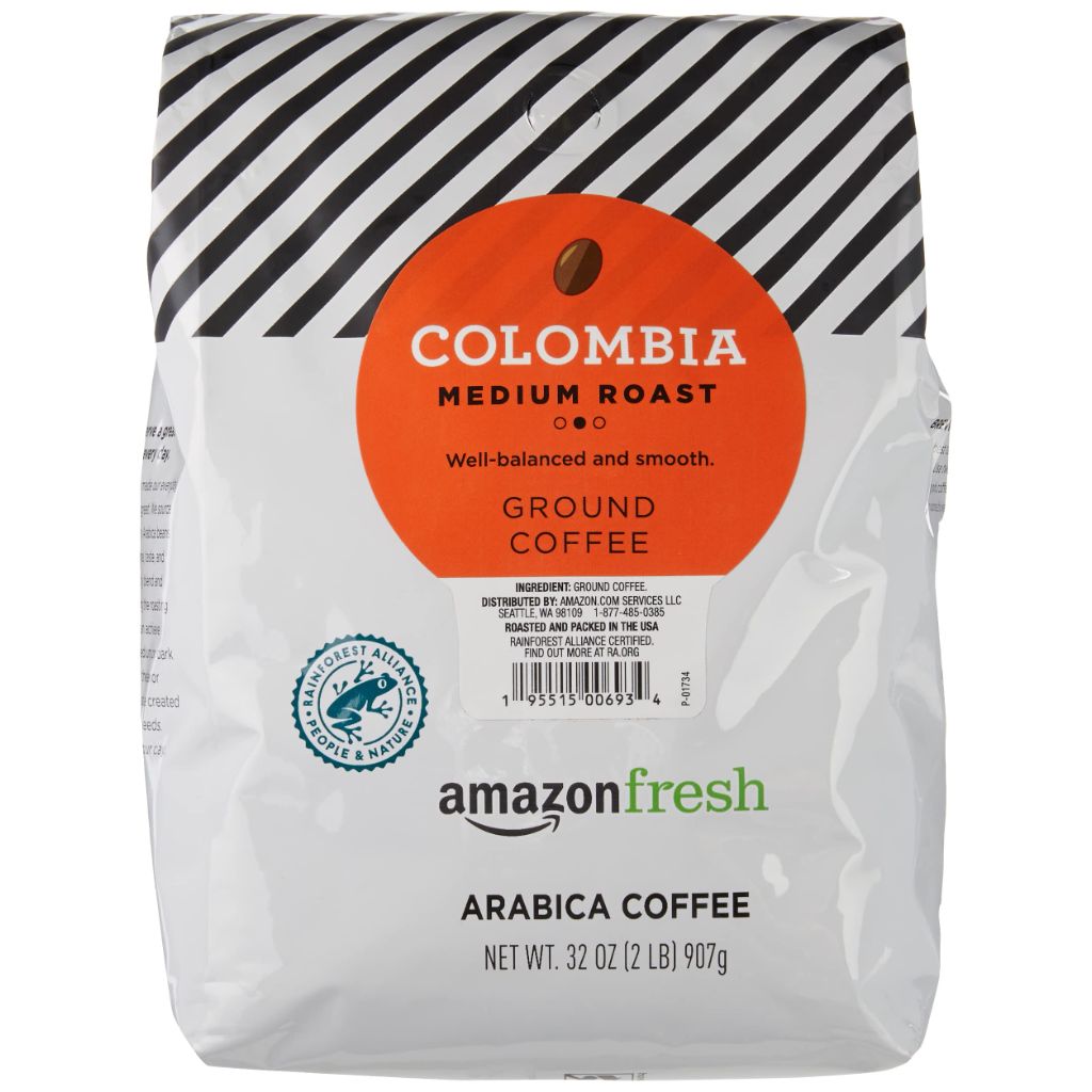 Amazon Fresh, Colombia Ground Coffee, Medium Roast, 32 Oz