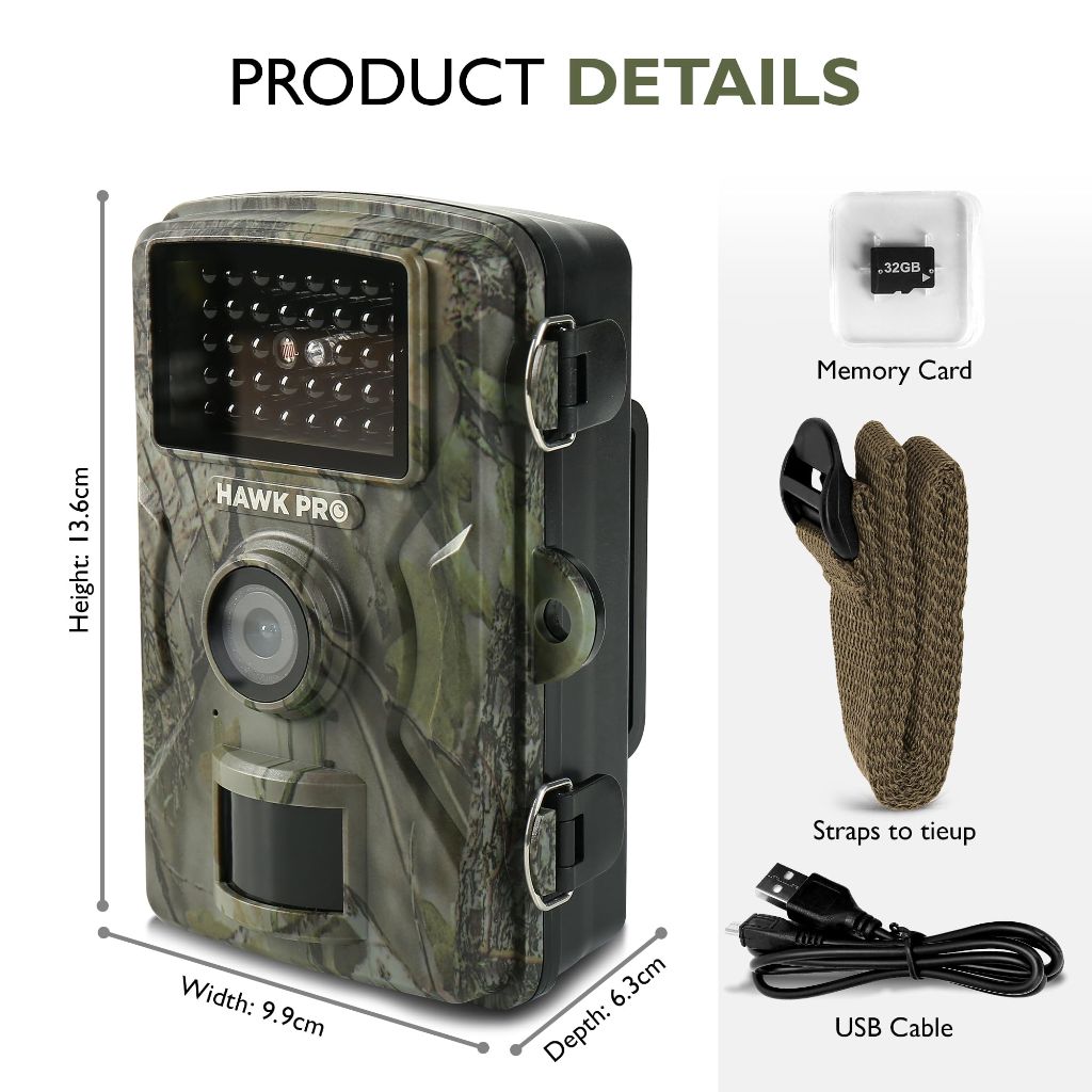 HAWKPRO DL-002 Trail Camera (Non-Cellular) - 60MP Game Camera with Night Vision