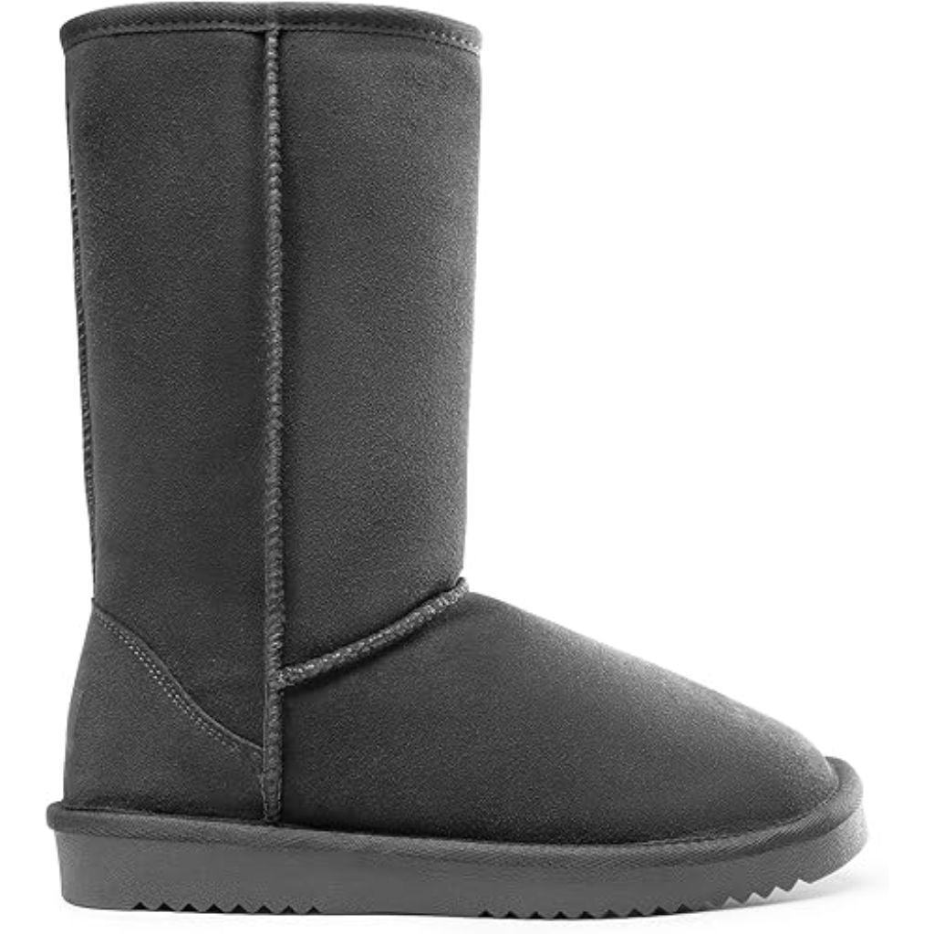 Dream Pairs Women's Tall Mid-Calf Winter Snow Boots w/Faux Fur, Gray - Size 9