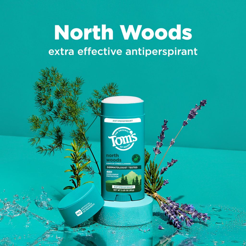 Tom’s of Maine Extra Effective Antiperspirant - North Woods, 3.25 oz Stick (2 Pack)