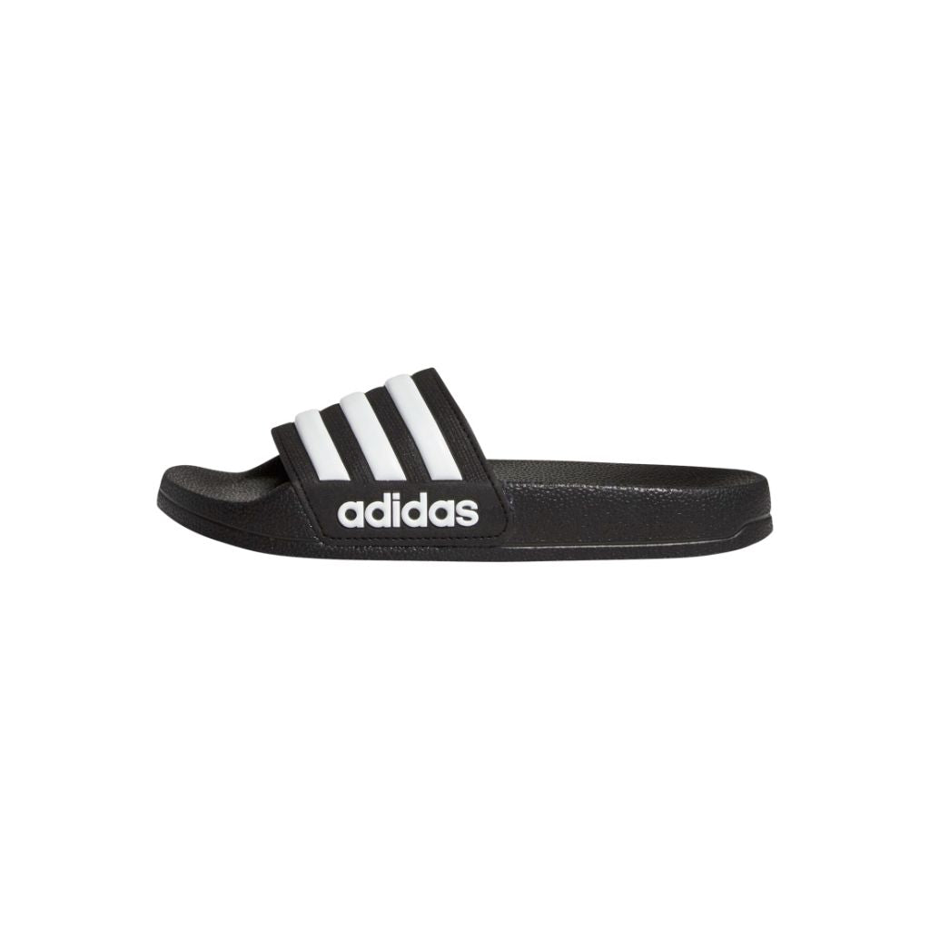 adidas Big Kid's Adilette Shower Slide Sandals - Core Black/White, Size 4 Big Kid