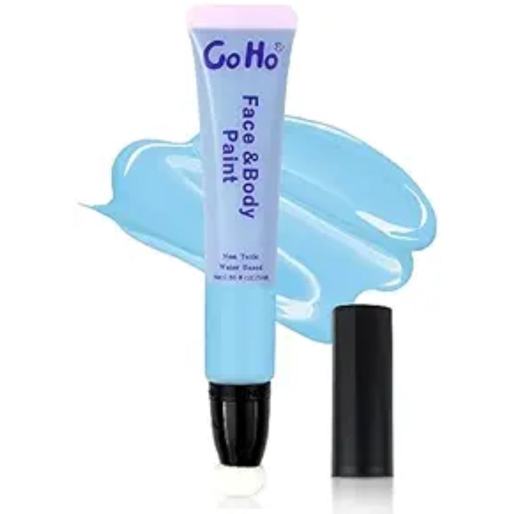 Go Ho Light Blue Face Paint Stick,Water Based Pale Blue Body Paint Washable,Smooth Face Paint Kit,Halloween Costumes Cosplay SFX Ghost Bride Sally Makeup