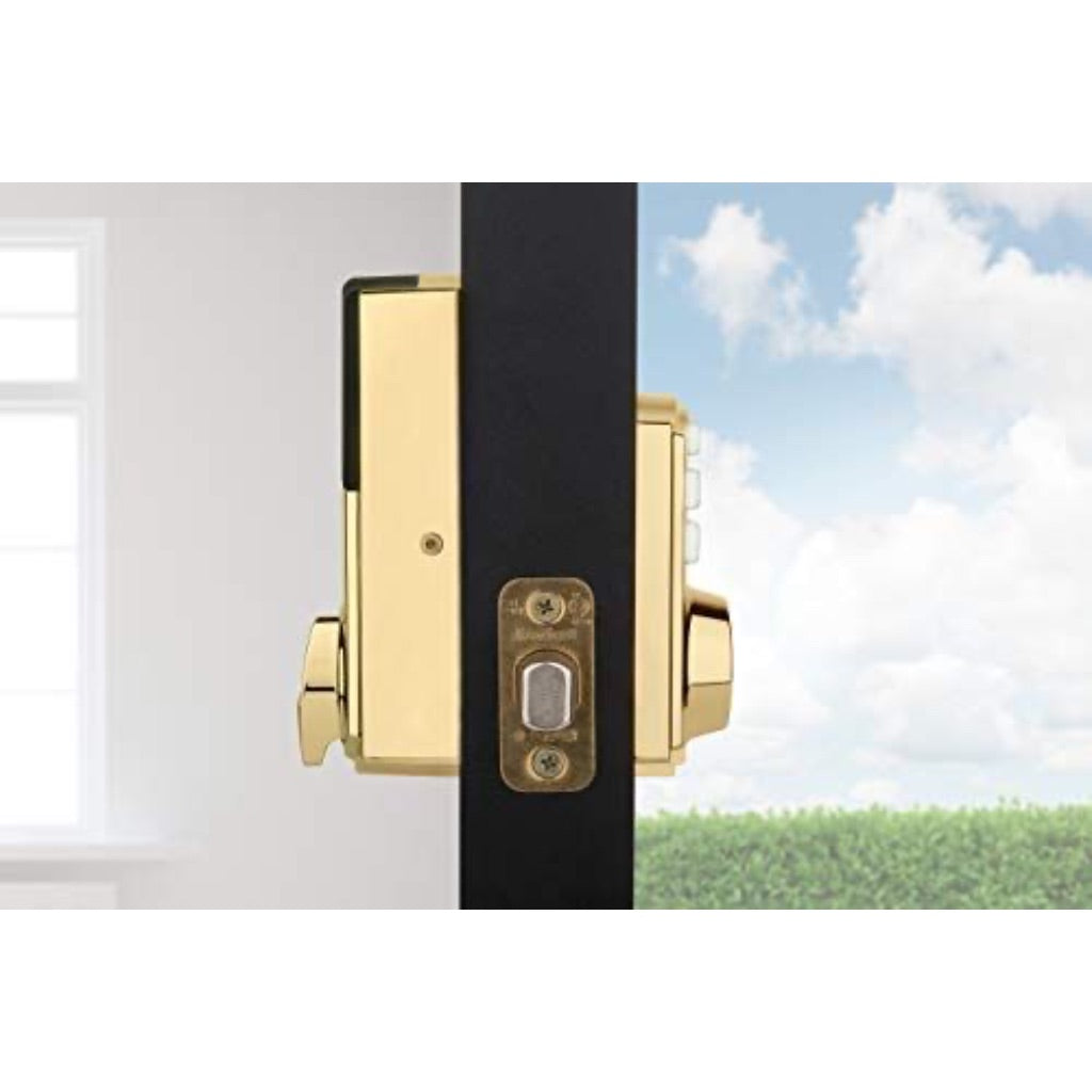 KwikSet 914 SmartCode Electric Deadbolt Lock with Zigbee 3.0 - Lifetime Polished Brass
