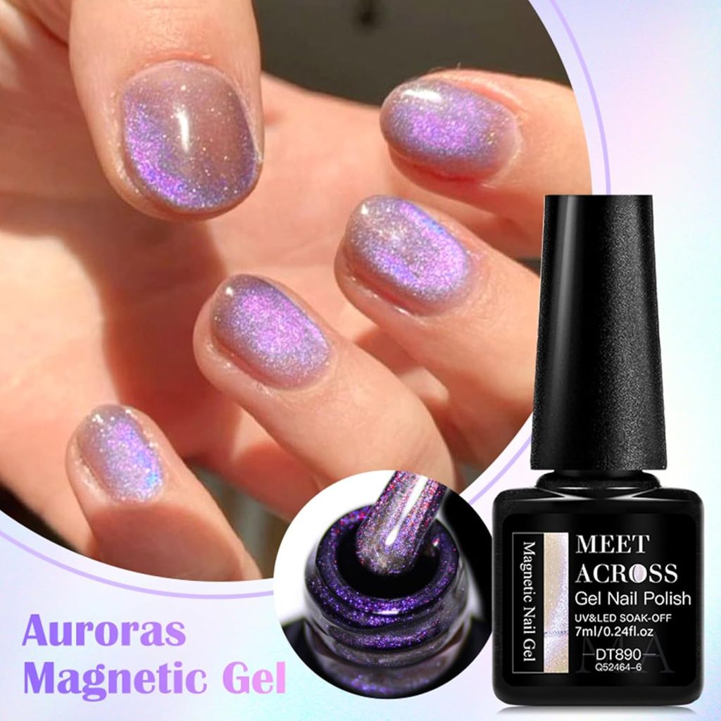 MEET ACROSS 12 Pcs Cat Eye Gel Nail Polish Set