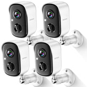 Security Cameras Wireless Outdoor, 2K Battery Powered WiFi Cameras for Home Security with AI Motion Detection - 4 Pcs