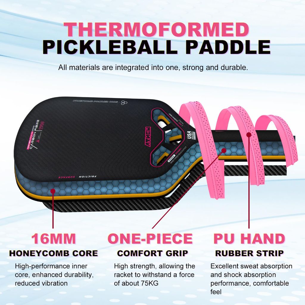 Atnew Pickleball Paddles T700 3K Carbon Fiber