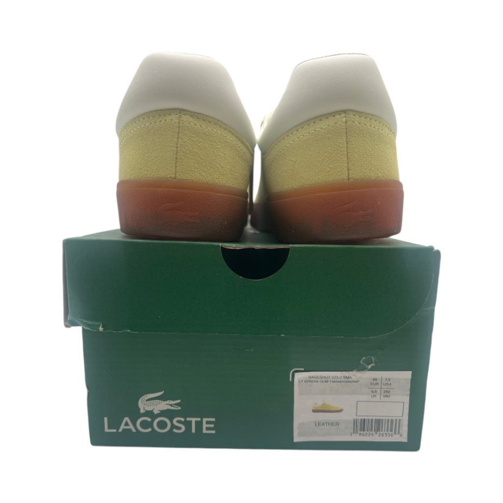 Lacoste Men's Baseshot Sneakers, Size 7.5, Light Green/Dark Gum
