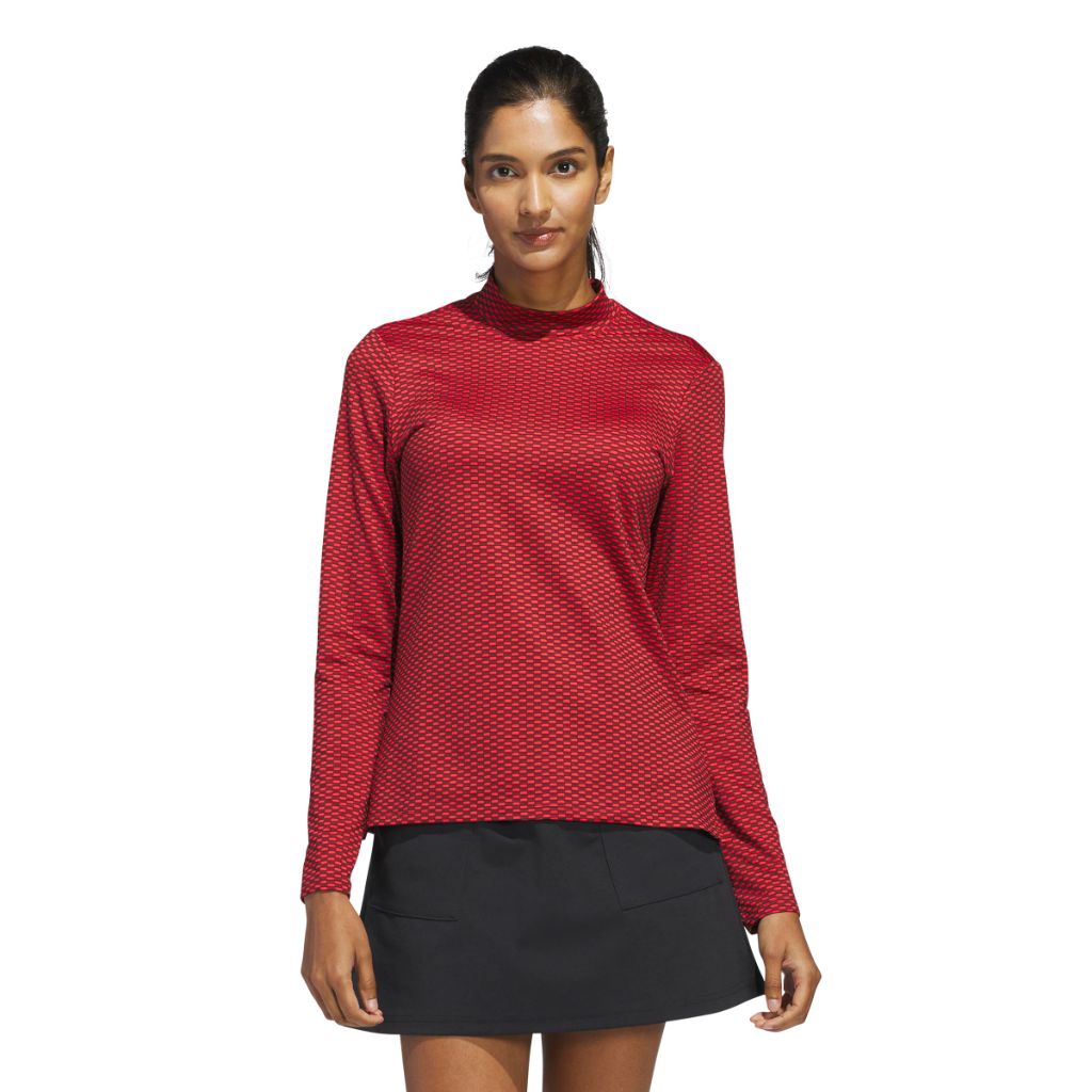 Adidas Women's Beyond Two Tone Mesh Long Sleeve Shirt, Aurora Ruby, Medium