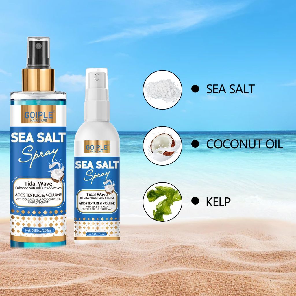 WOZUTUNT Sea Salt Spray for Men & Women, Texture Sprays for Hair Volume Adds Instant Thickness Light Hold, Travel Size Sea Salt for Hair Hold Beach Mist Spray for All Hairs Types