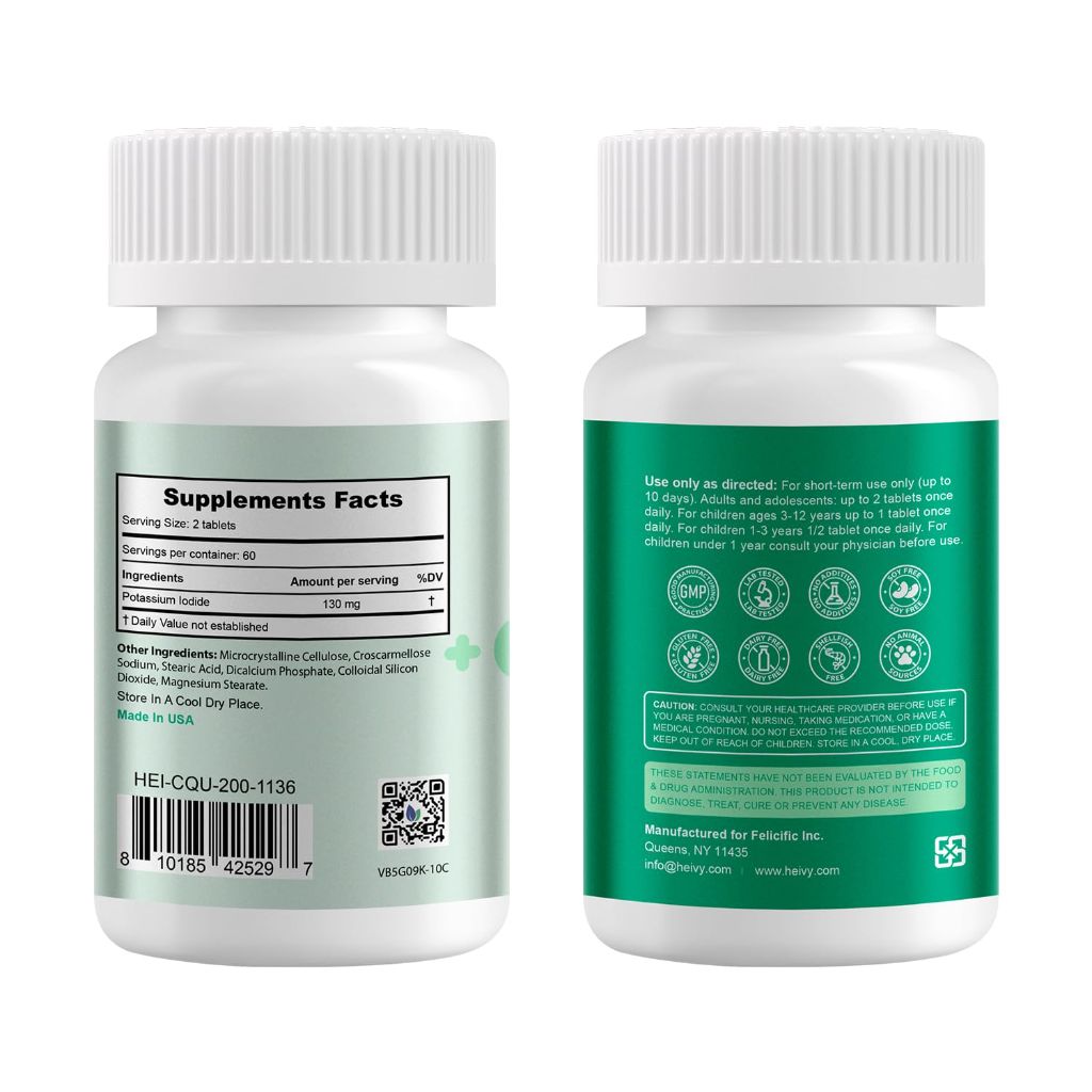 Heivy Potassium Iodide 130mg - 120 Tablets