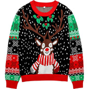 dressfan Unisex Funny Christmas Sweaters Xmas Family Matching Sweater Knit Pullover Crew Neck Long Sleeve for Women & Men