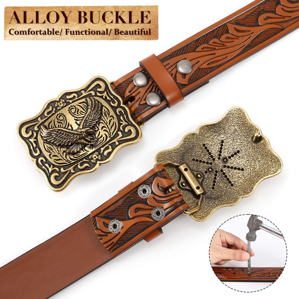 BELTROAD Western Belts Unisex, Cowboy Cowgirl Belt with Western Buckle Men's Belt