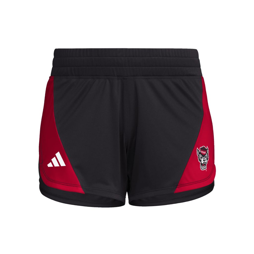 Adidas Women's D4T Woven North Carolina State University Training Shorts, Black/Red North, Large