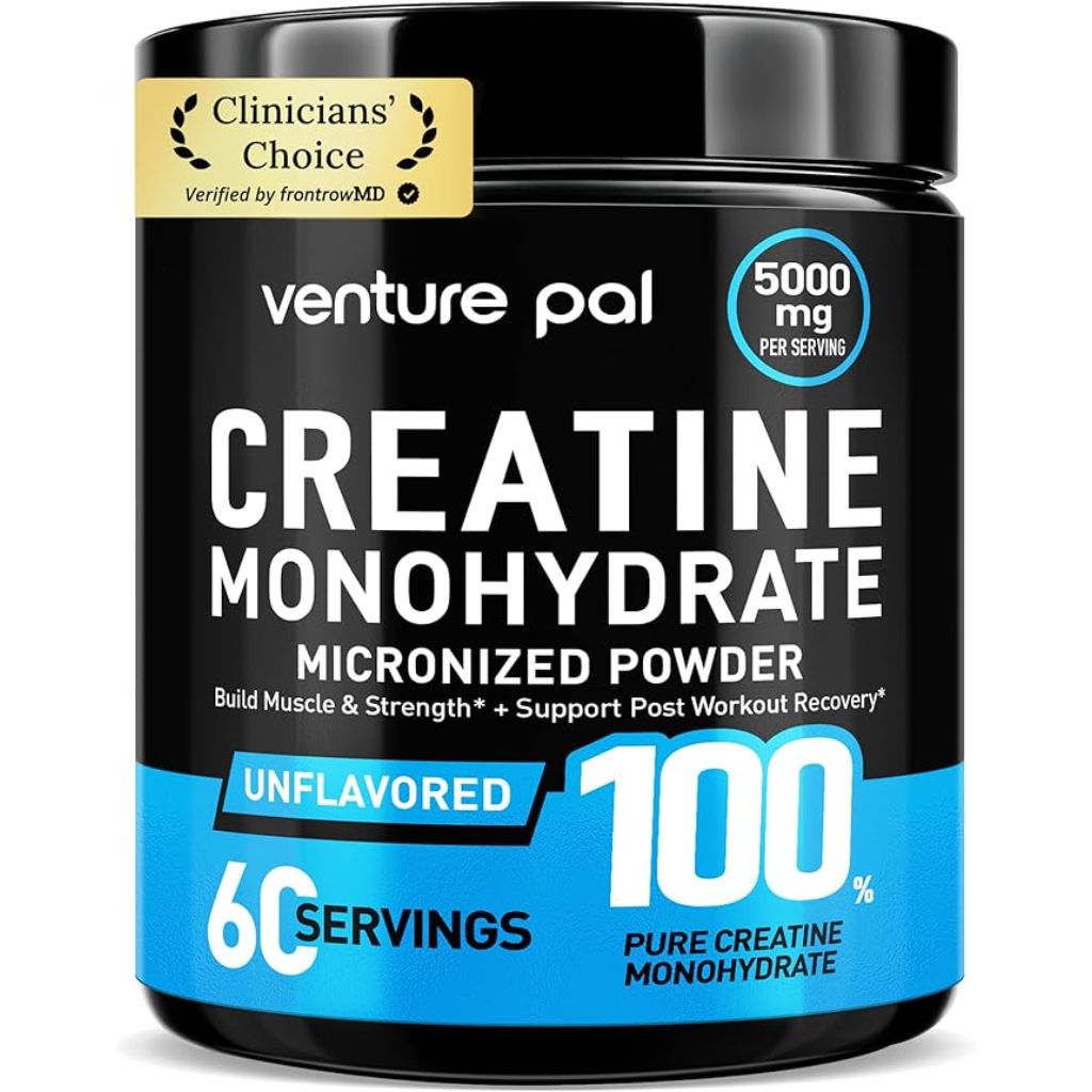 Venture Pal 100% Pure Micronized Creatine Monohydrate Powder, Unflavored Creatine for Women & Men, Vegan, Keto, Gluten Free, 5 g (5000mg) per Serving, Creatina Monohidratada en Polvo