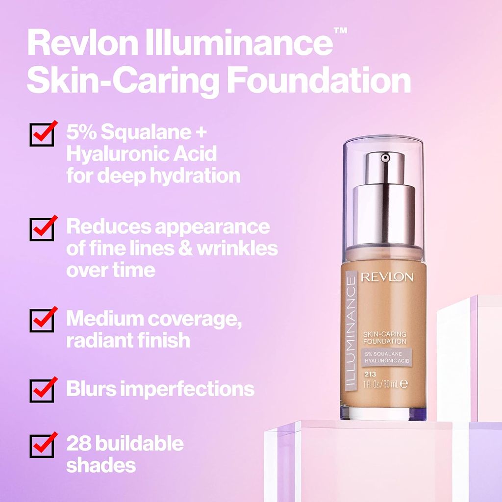 Revlon Illuminance Skin-Caring Liquid Foundation, 417 Warm Caramel, 1 fl oz