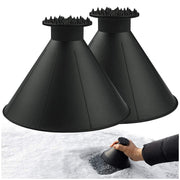 Magical Ice Scrapers for Car Windshield - 2 Pack Cone Magic Car Ice Scraper with Funnel, Round Snow Scraper for Christmas Present