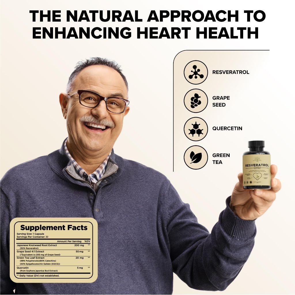 Garden of Herbz Quercetin & Resveratrol Supplement with Grape Seed – 425mg, 30Ct