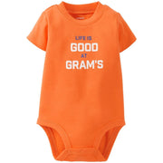 Carter's Slogan Bodysuit (111a489), Orange, New Born