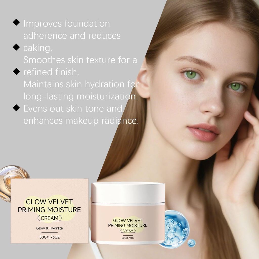 Glow Velvet Priming Moisture Cream - Pore-Blurring & Makeup-Gripping Primer, (1 Pack)