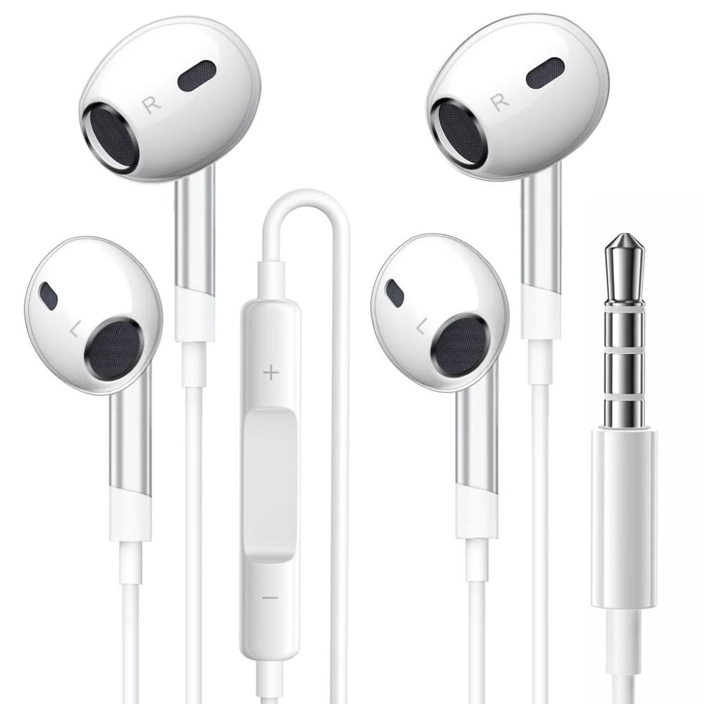 Perisail Wired Earbuds with Microphone 3.5mm Wired Headphones, (White)