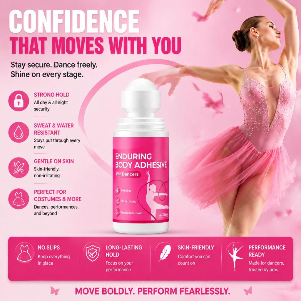 Body Glue & Body Adhesive for Clothes - 2 fl oz Professional Body Adhesive for Clothing Roll On