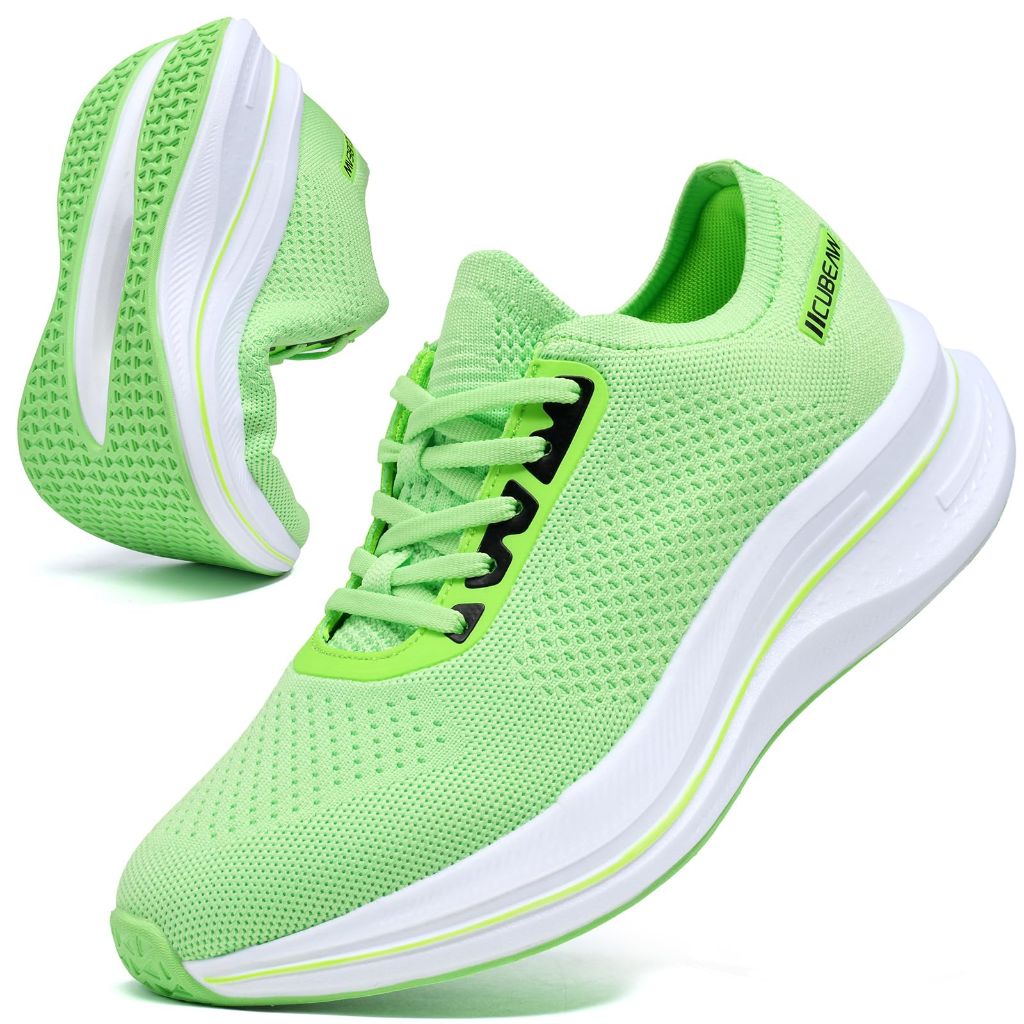 PMKZSES Mens Non Slip Walking Shoes Sneakers, Green - Size 41