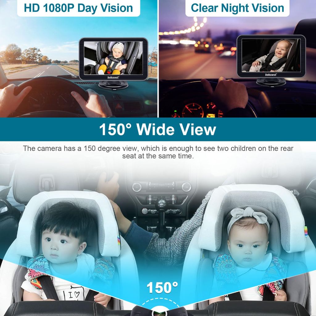 DoHonest Baby Car Camera 7-Inch: (V9) USB Plug and Play Easy Setup