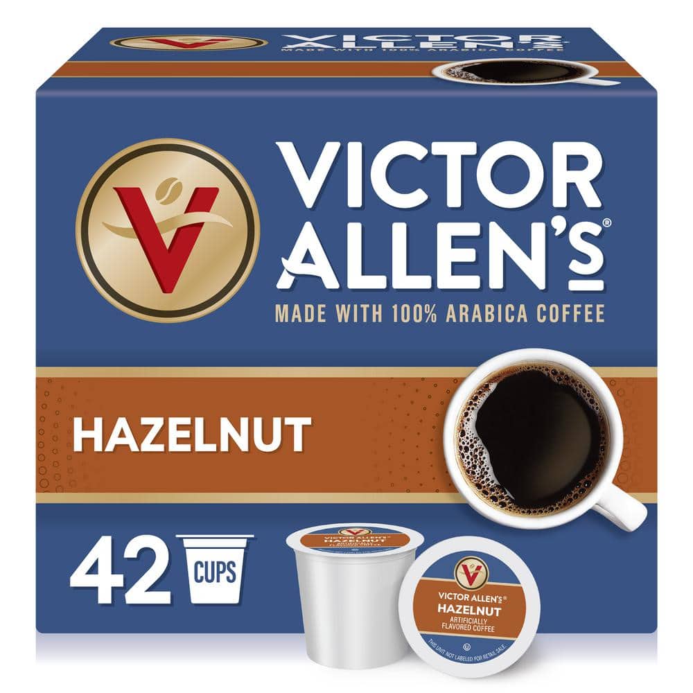 Victor Allen s Coffee Hazelnut Coffee Pods  Medium Roast  42 Count  Single Serve Coffee Pods for Keurig K-Cup Brewers