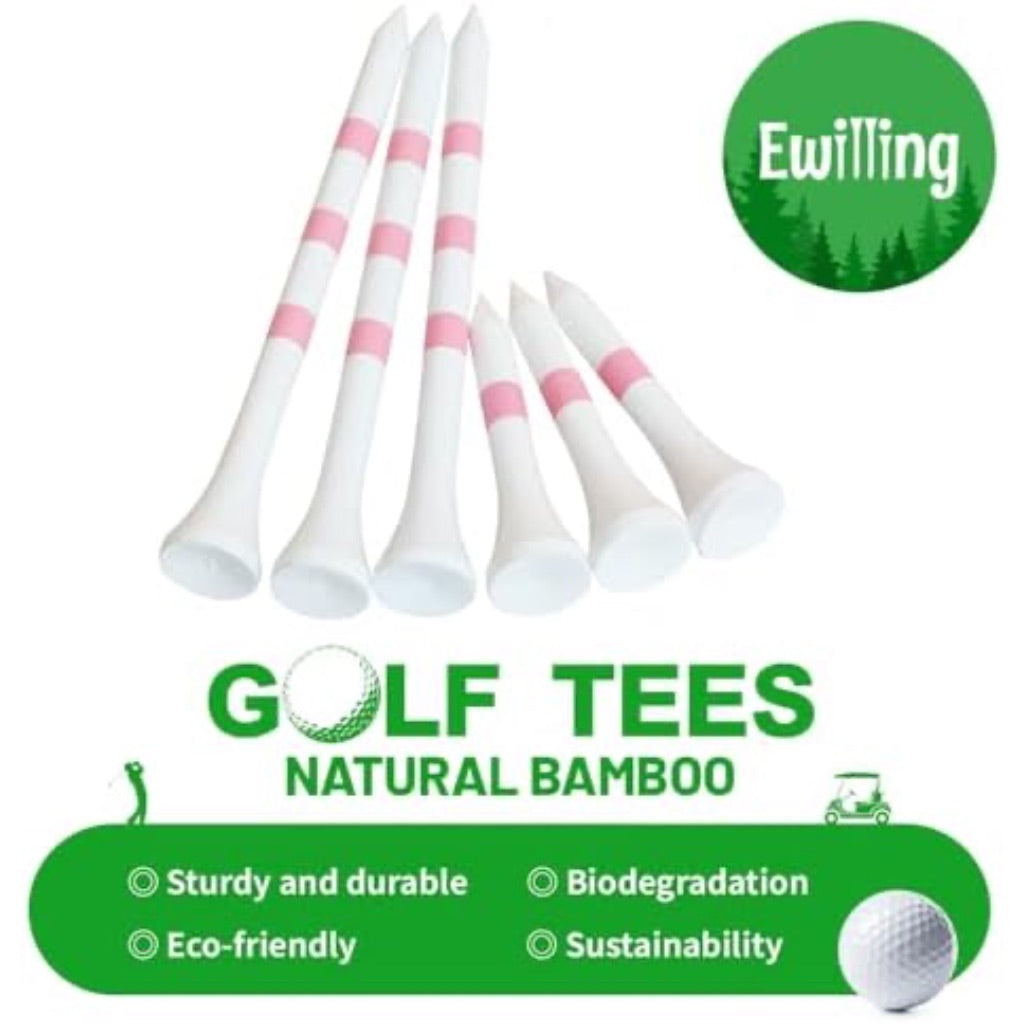 Three Striped Marking Wood Golf Tees 80 Count 3-1/4 inch with 20 Count 1-1/2 inch Tees Mixed Pack