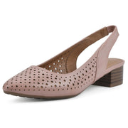 WHITE MOUNTAIN Women's Boronic Low Block Heel, Blush/Smooth, 6.5 W