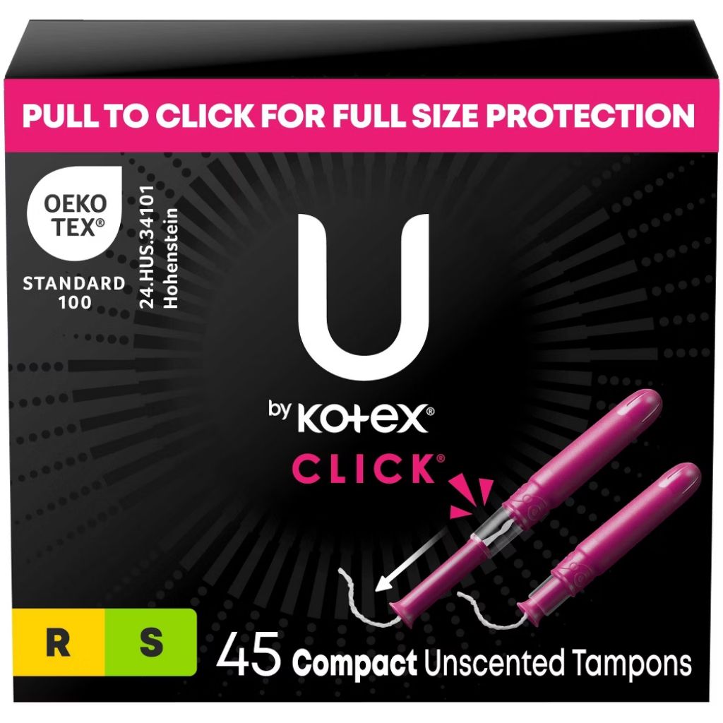 U BY KOTEX SUPER PREMIUM CLICK TAMPONS REGULAR/SUPER MULTIPACK 45