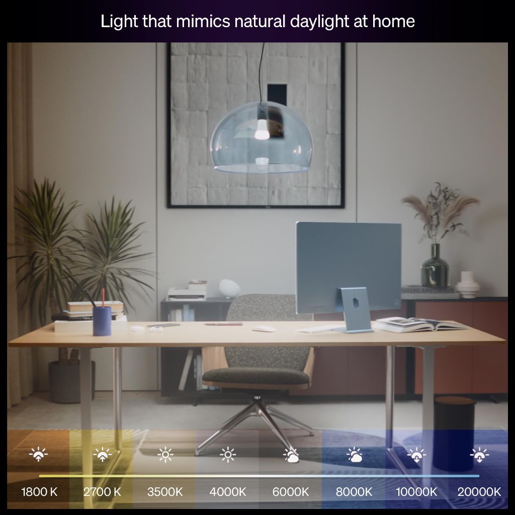 Philips Hue Smart LED A19 Bulb 4-Pack, White Color Ambiance, E26 Base, 7.2W, Full Spectrum Light 1000K-20000K, 810 Lumens, Dimmable, Works with Alexa, Google,& Apple Home