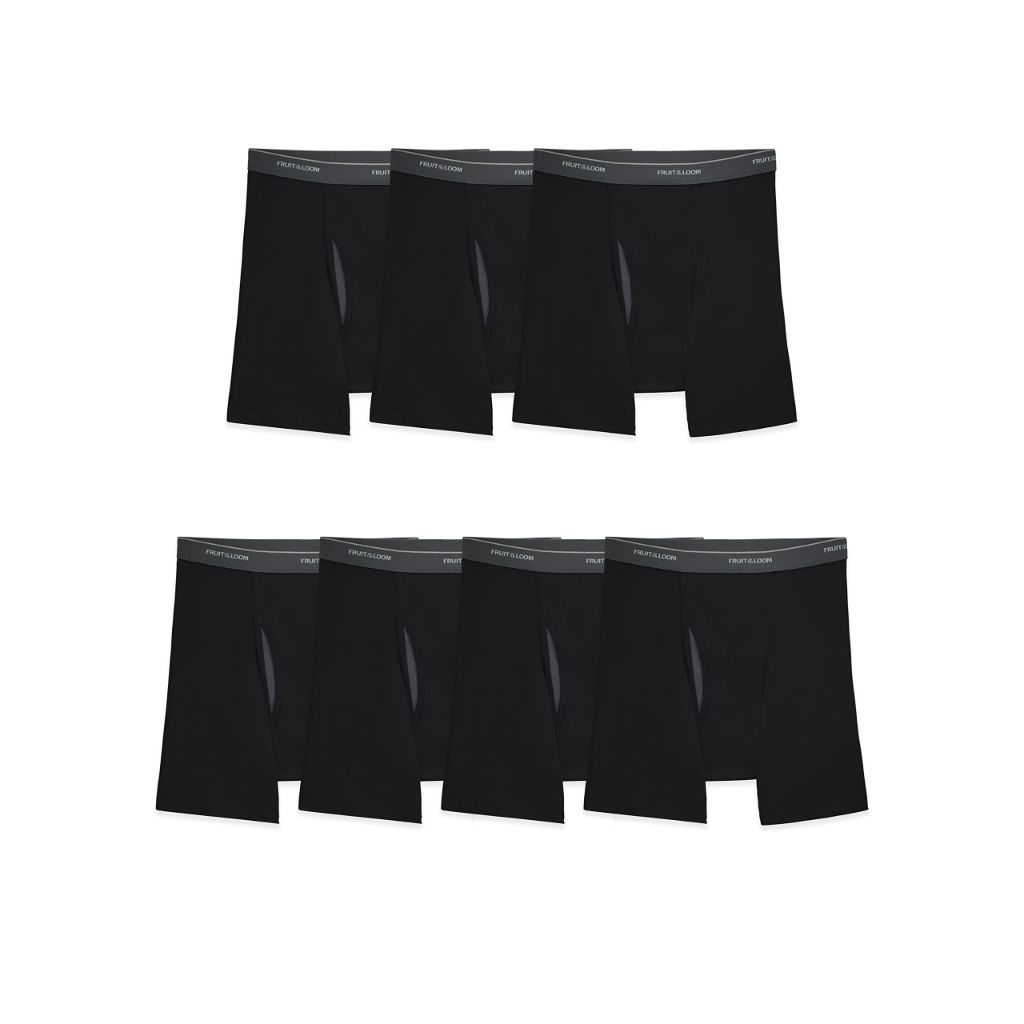 Fruit of The Loom Mens Coolzone Briefs, Moisture Wicking & Breathable, Assorted Color Multipacks Boxer, 7 Pack - Black, Medium US