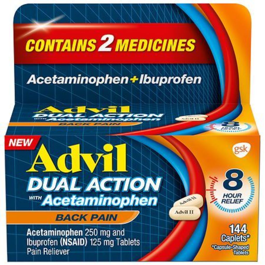 Advil Dual Action Back Pain Caplets - 144.0 ea