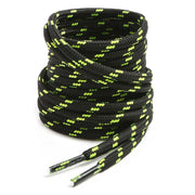 VSUDO 71 Inches Round Black Boot Laces, Heavy Duty Work Boot Shoelaces, 5/32 Inches Shoelaces, Black with Neon Green