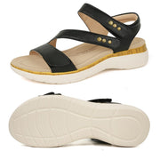 ORTOREX Women's Comfortable Arch Support Sandals with Cushioned Footbed and Adjustable Straps, Black, Size 10