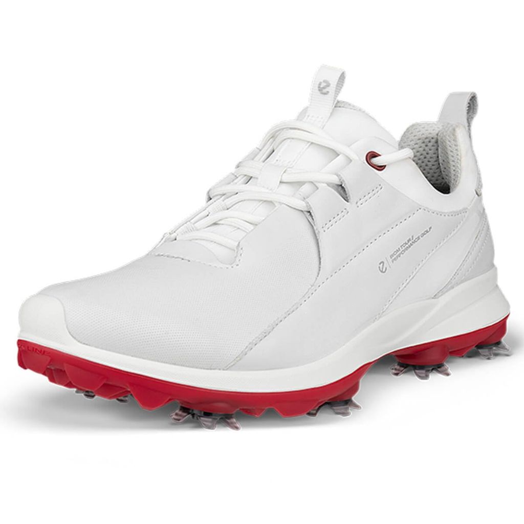 ECCO Women's Biom Tour Lace Waterproof Golf Shoe, White, 11-11.5