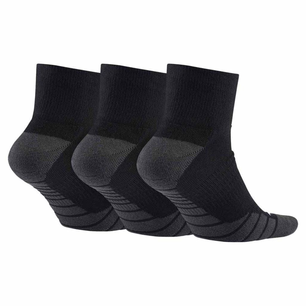 SZ L, Nike Unisex Everyday Max Cushioned Training Ankle Socks (3 Pairs), White/Wolf Grey/Black