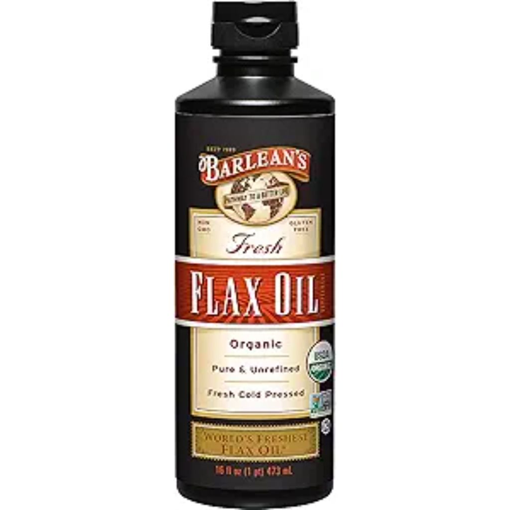 Barlean's Organic Flaxseed Oil Liquid from Fresh Cold Pressed Flax Seeds, 7,640mg ALA Omega 3 Fatty Acid Supplement for Healthy Hair and Skin, Vegan and Gluten Free, 16 oz