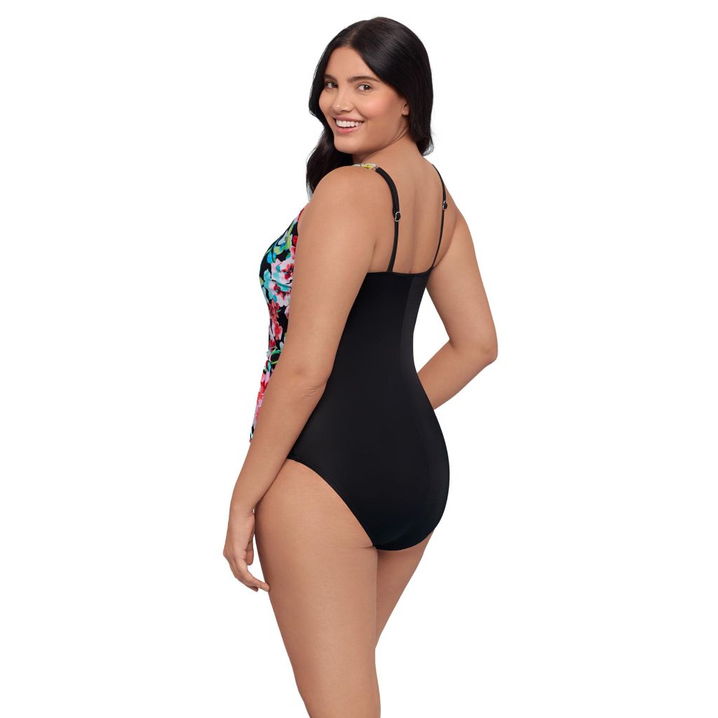TrimShaper Womens Slimming Vera One Piece Swimsuit , Blooming Beauty, 8