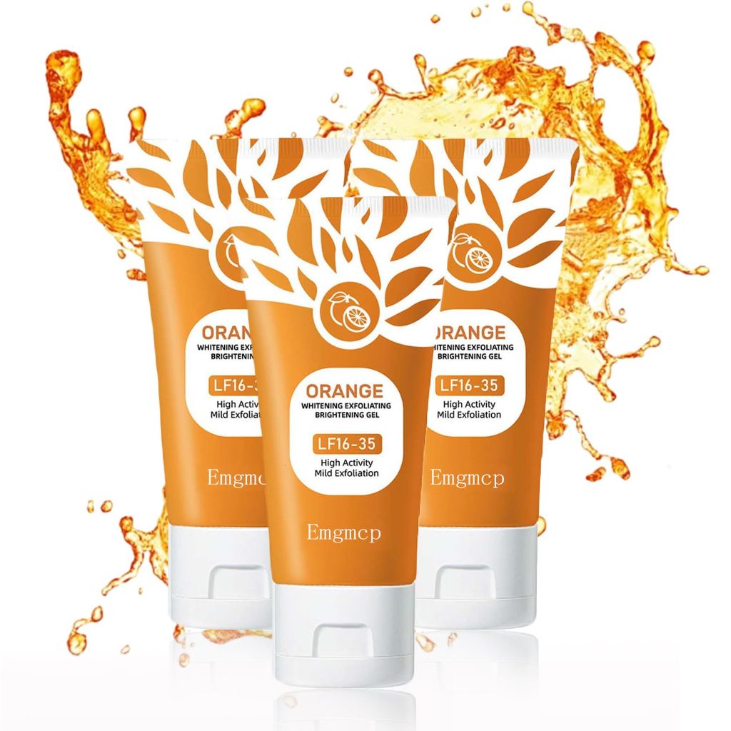 Orange Exfoliating Gel for Face & Body | Deep Pore Cleansing to Remove Blackheads (3pc, 50g)