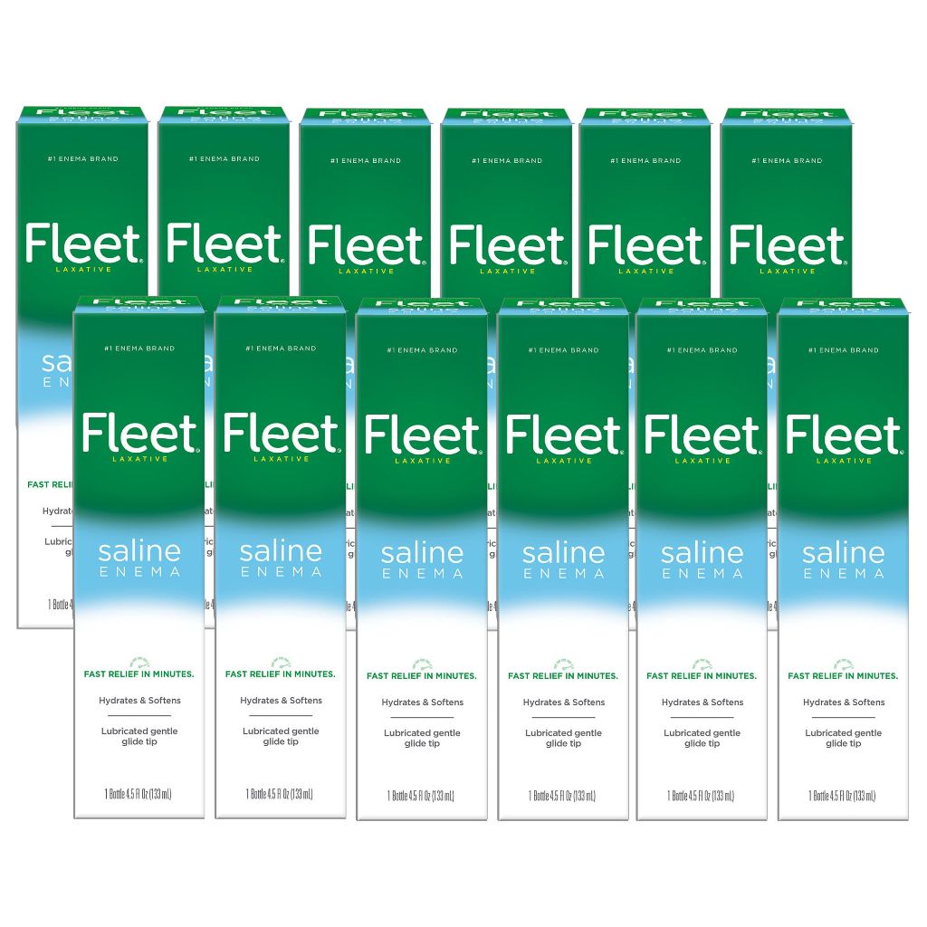 Fleet Laxative Saline Enema for Constipation, 4.5 fl oz,12 Pack