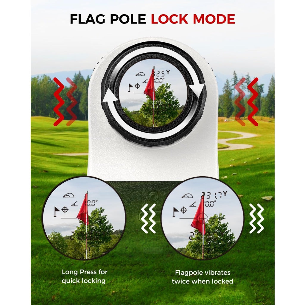 Golf Rangefinder with Slope - 1200 Yards Laser Range Finder with Flag Pole Locking Vibration, 7X Magnification rangefinder with Magnet Stripe