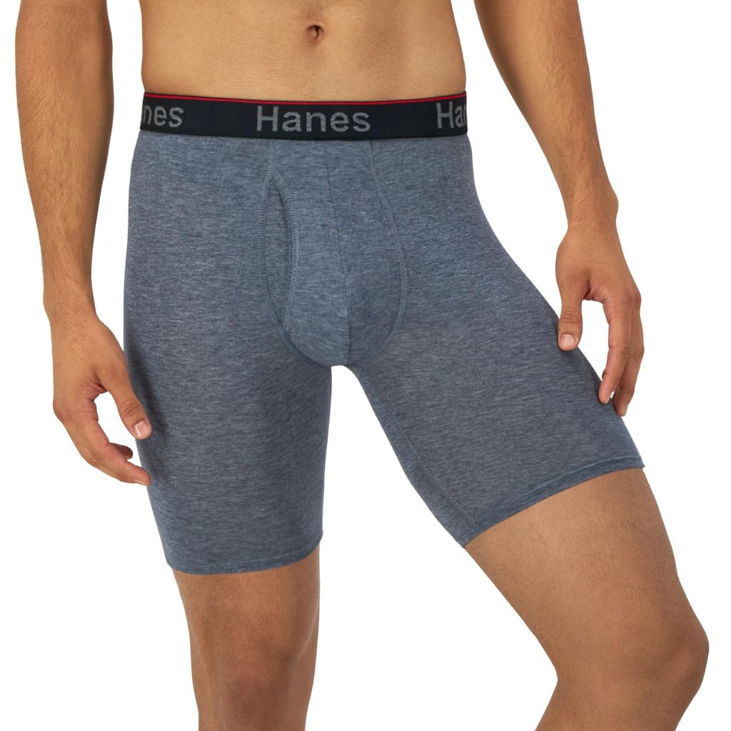 SZ L, Hanes Total Support Pouch Men's Boxer Briefs Pack, Anti-Chafing, Moisture-Wicking Underwear