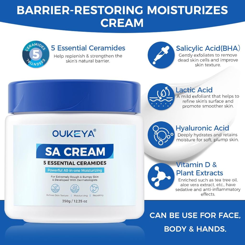OUKEYA SA Cream for Rough & Bumpy Extremely Dry Skin | 12.35 oz