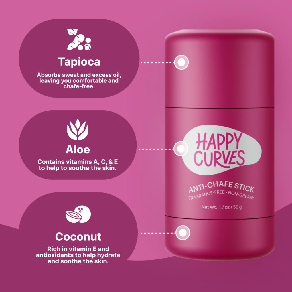 HAPPY CURVES Anti-Chafe Stick - 1.7oz