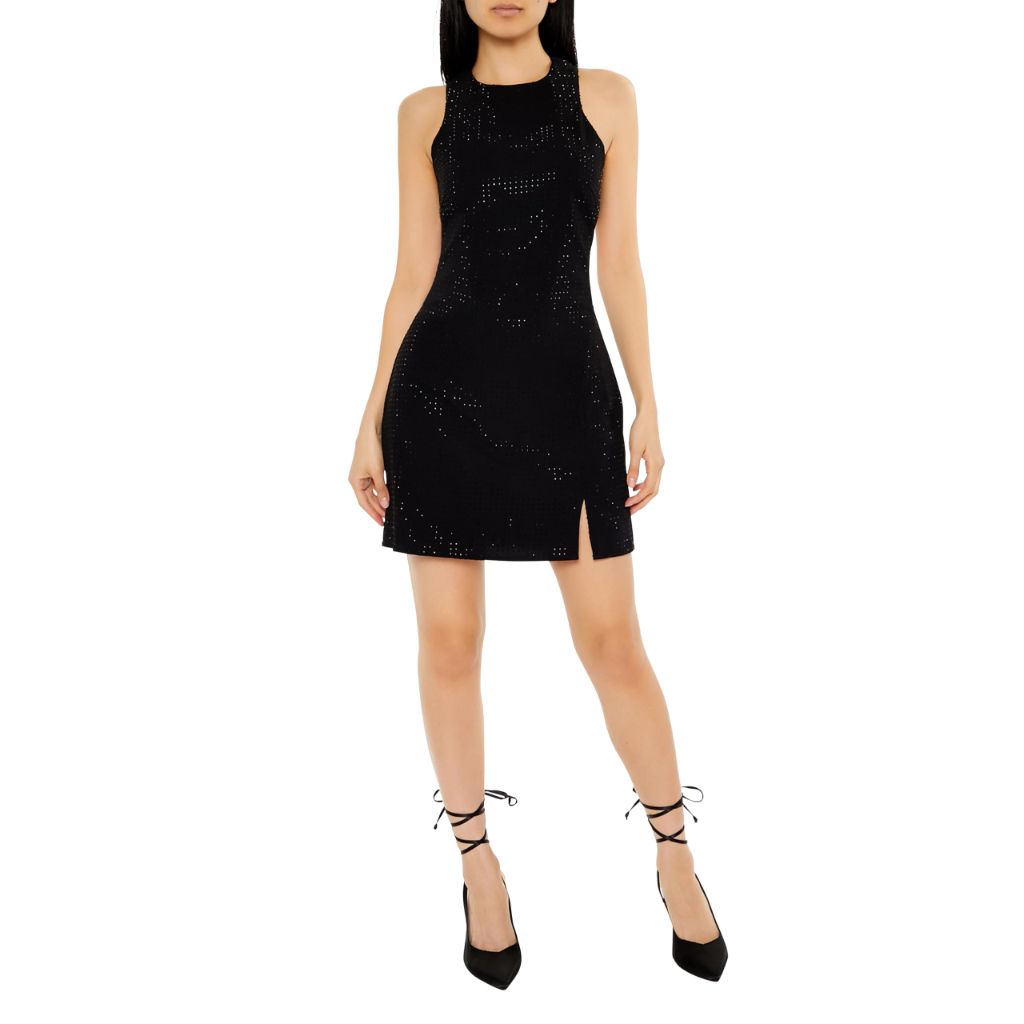 Forever 21 Women's Rhinestone Cutout Mini Dress Black-small