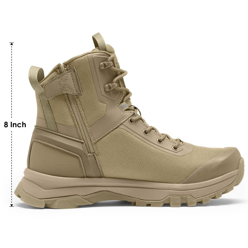 Coostar Tactical Boots for Men Lightweight Military Combat Boot, Sand - Size 11