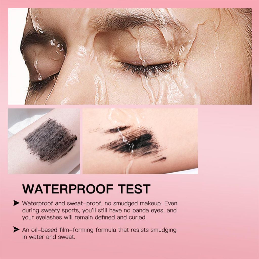 Black Tubing Curling Mascara for Lash Makeup, Waterproof & Sweatproof, Long Lasting Non-Smudged Magic Mascaras