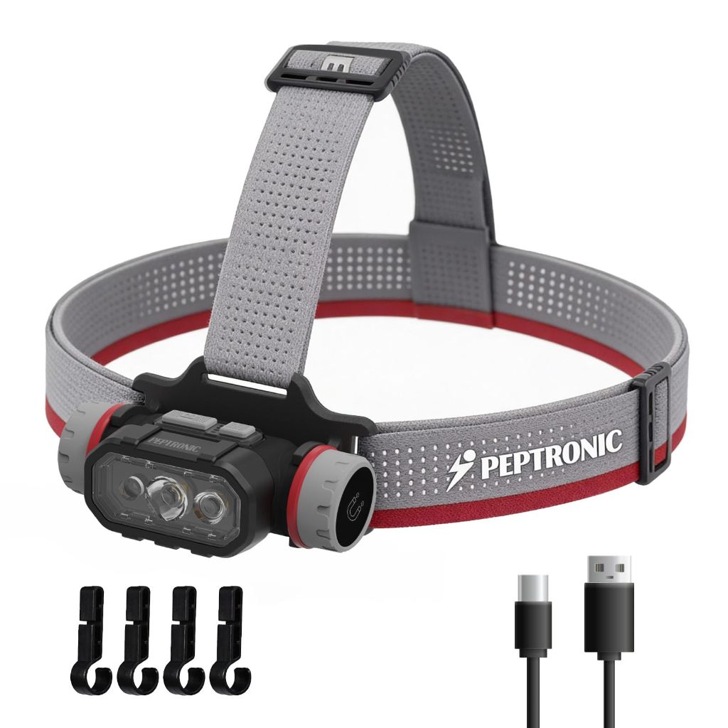 PEPTRONIC Falcon Rechargeable Headlamp  - (Magnetic Task, Iron Gray)